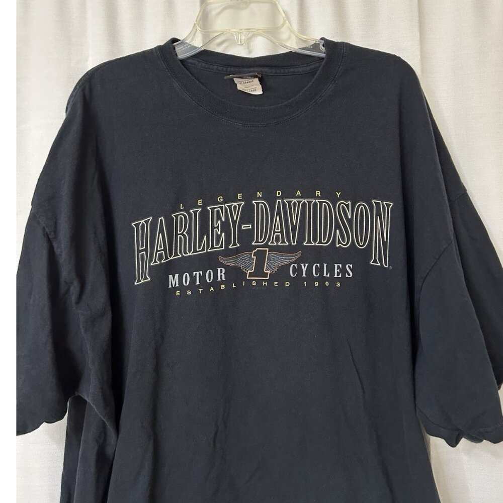 Vintage Y2K Harley Davidson Motorcycles Valley Forge Biker T-shirt 3XL Black - Picture 2 of 5